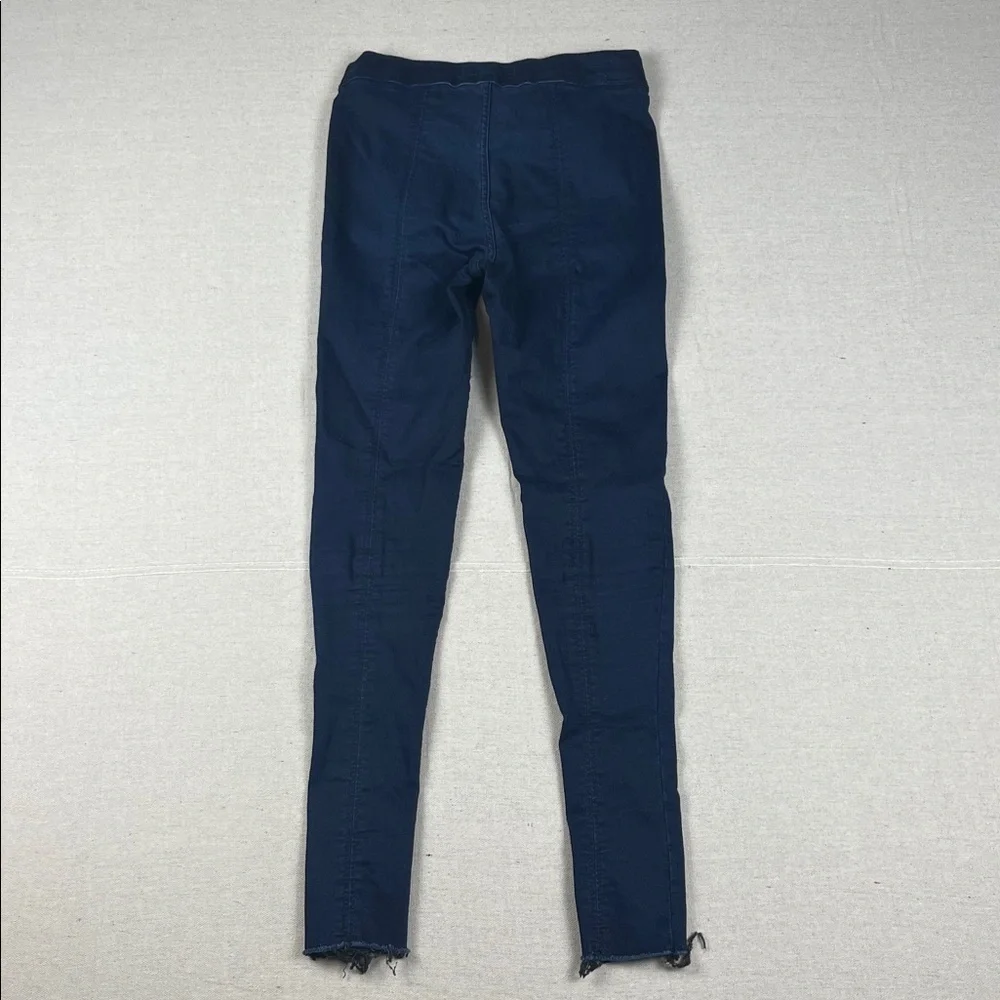 Free People Dark Blue Skinny Raw Hem Denim Leggings Size: 25